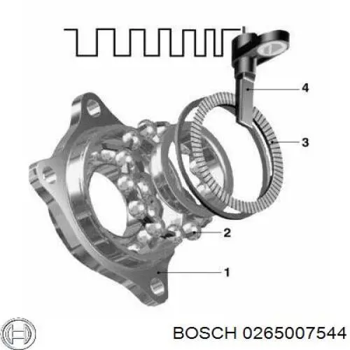 0265007544 Bosch sensor abs trasero