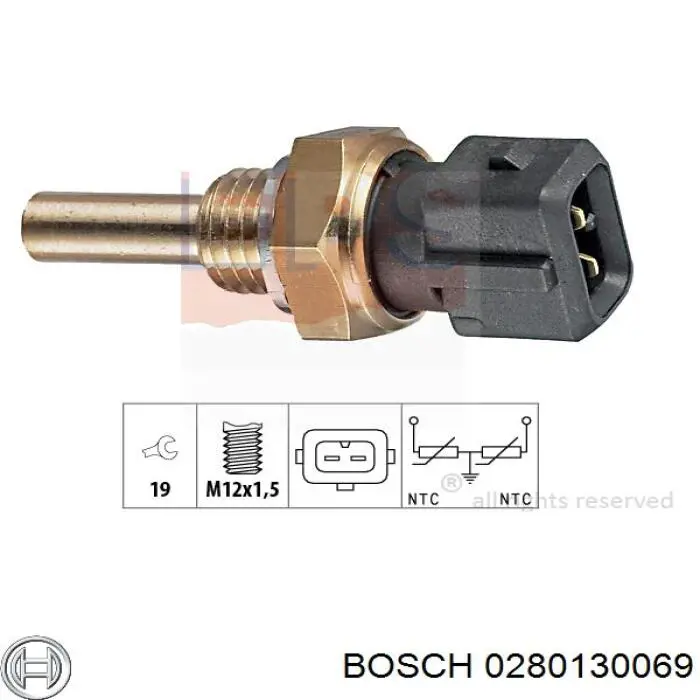 0280130069 Bosch sensor, temperatura del refrigerante (encendido el ventilador del radiador)