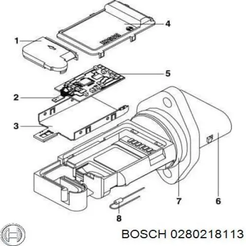 0280218113 Bosch sensor de flujo de aire/medidor de flujo (flujo de aire masibo)