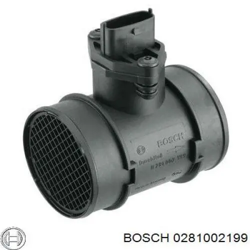 0281002199 Bosch sensor de flujo de aire/medidor de flujo (flujo de aire masibo)