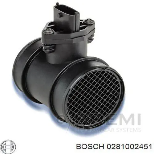 0281002451 Bosch sensor de flujo de aire/medidor de flujo (flujo de aire masibo)