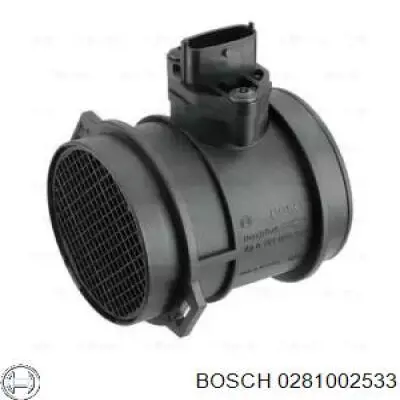 0281002533 Bosch sensor de flujo de aire/medidor de flujo (flujo de aire masibo)