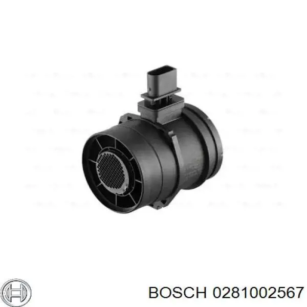 0281002567 Bosch sensor de flujo de aire/medidor de flujo (flujo de aire masibo)