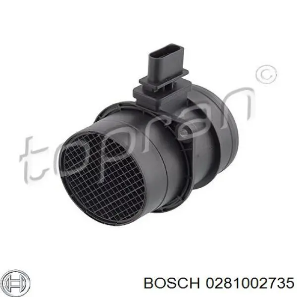 0281002735 Bosch sensor de flujo de aire/medidor de flujo (flujo de aire masibo)