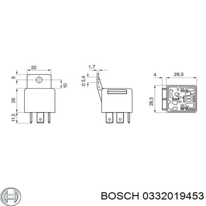 0332019453 Bosch relé, aire acondicionado