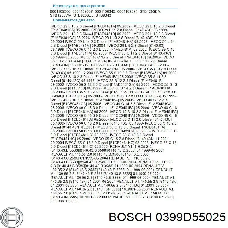 0399D55025 Bosch interruptor magnético, estárter