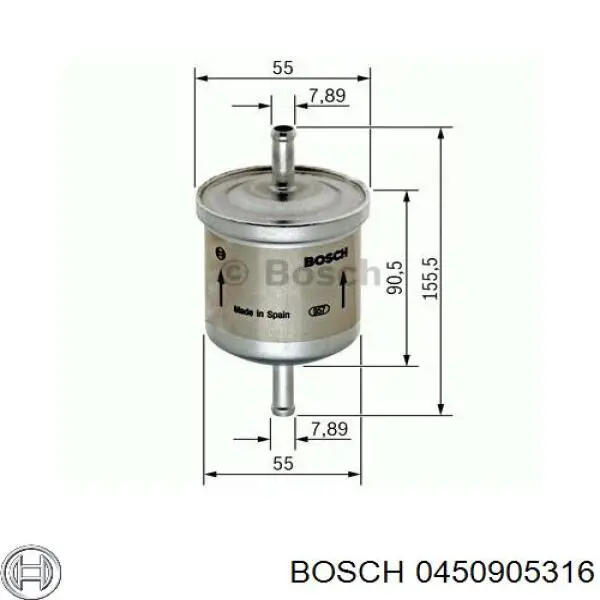 0450905316 Bosch filtro combustible