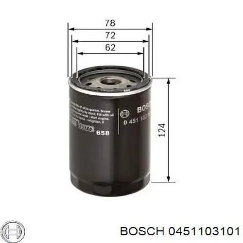 0451103101 Bosch filtro de aceite