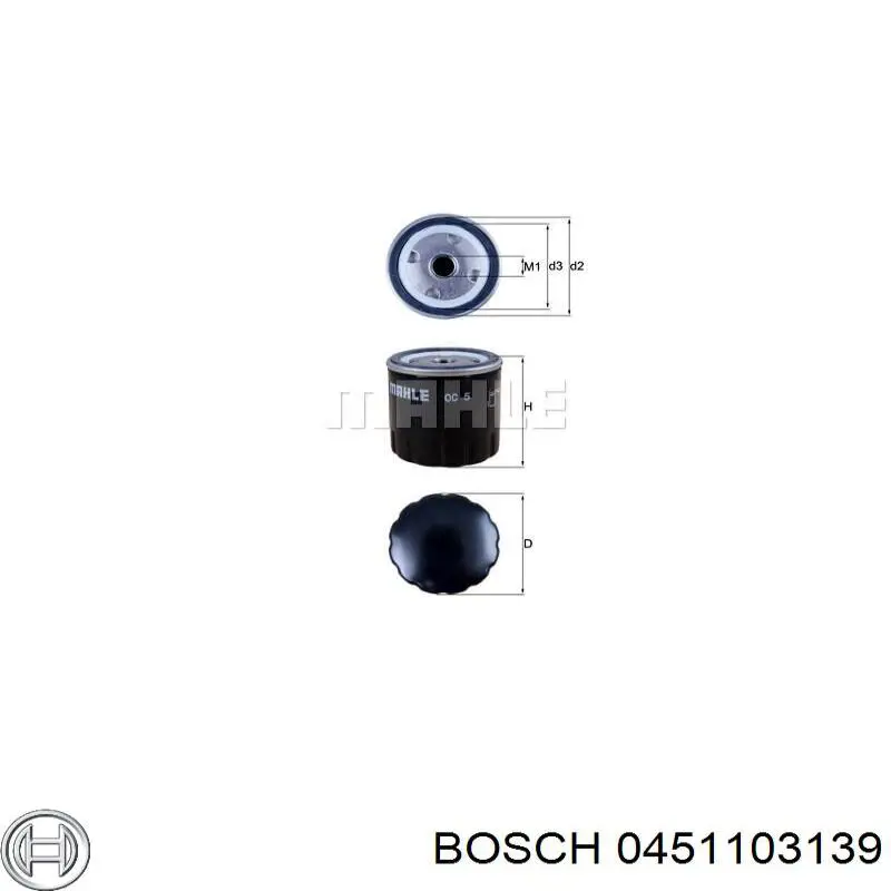 0451103139 Bosch filtro de aceite