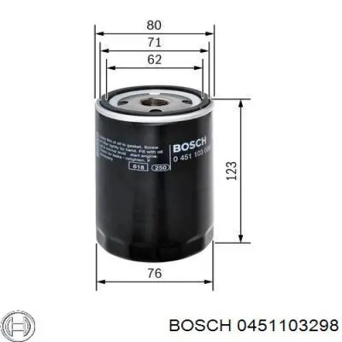 0451103298 Bosch filtro de aceite