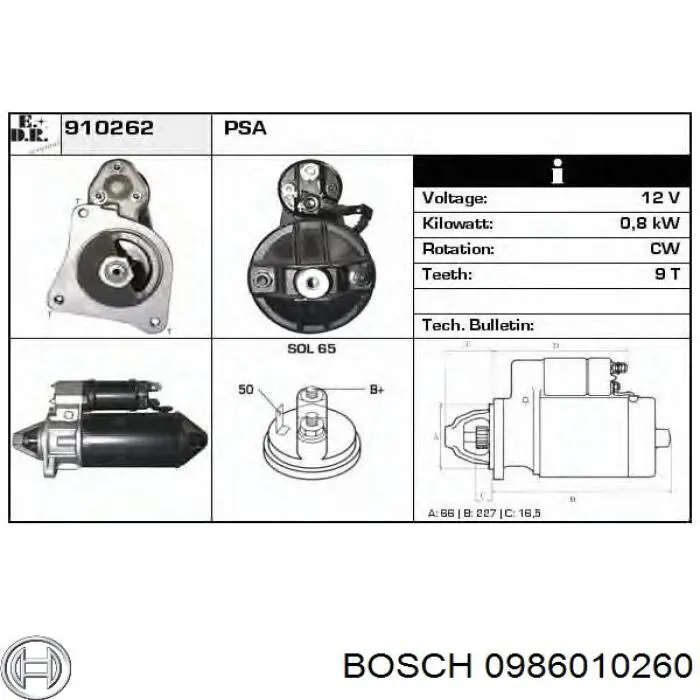 95580164 Peugeot/Citroen motor de arranque