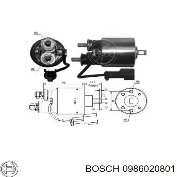 0986020801 Bosch motor de arranque