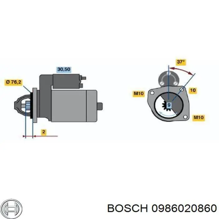 0 986 020 860 Bosch motor de arranque