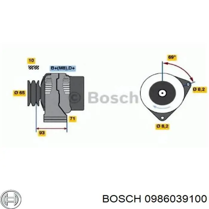 0986039100 Bosch alternador