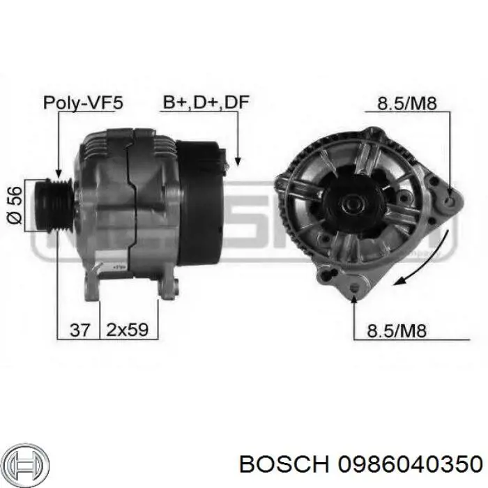 0986040350 Bosch alternador