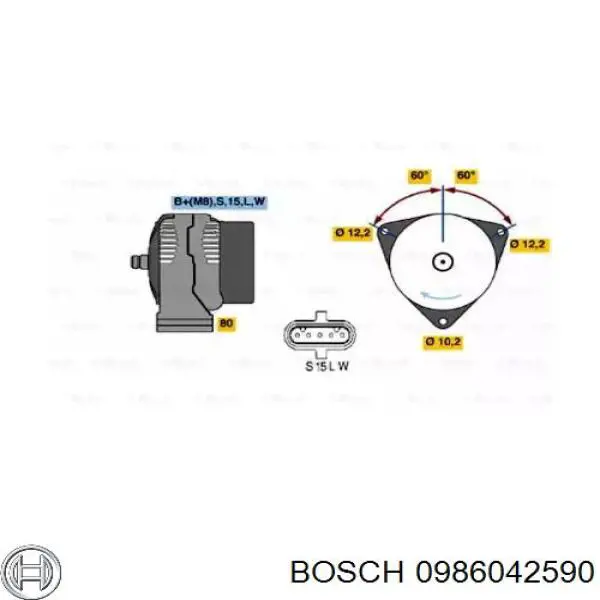 0 986 042 590 Bosch alternador