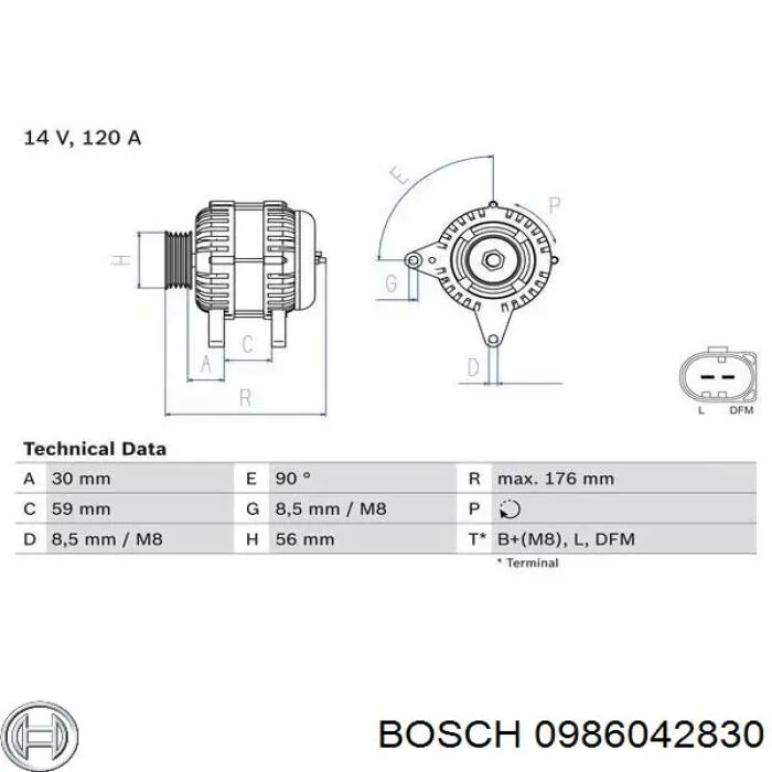 0986042830 Bosch alternador