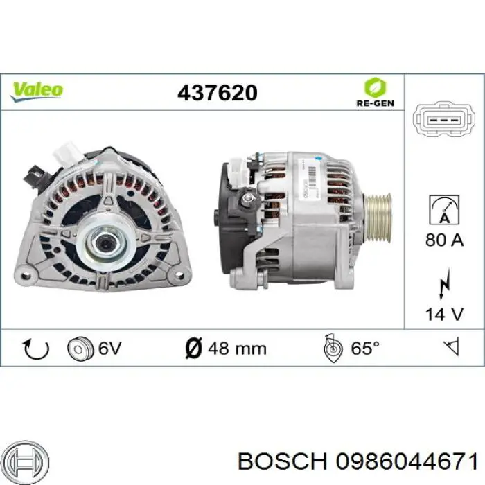 0986044671 Bosch alternador