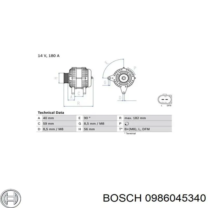 0986045340 Bosch alternador