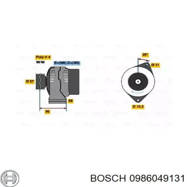 0 986 049 131 Bosch alternador