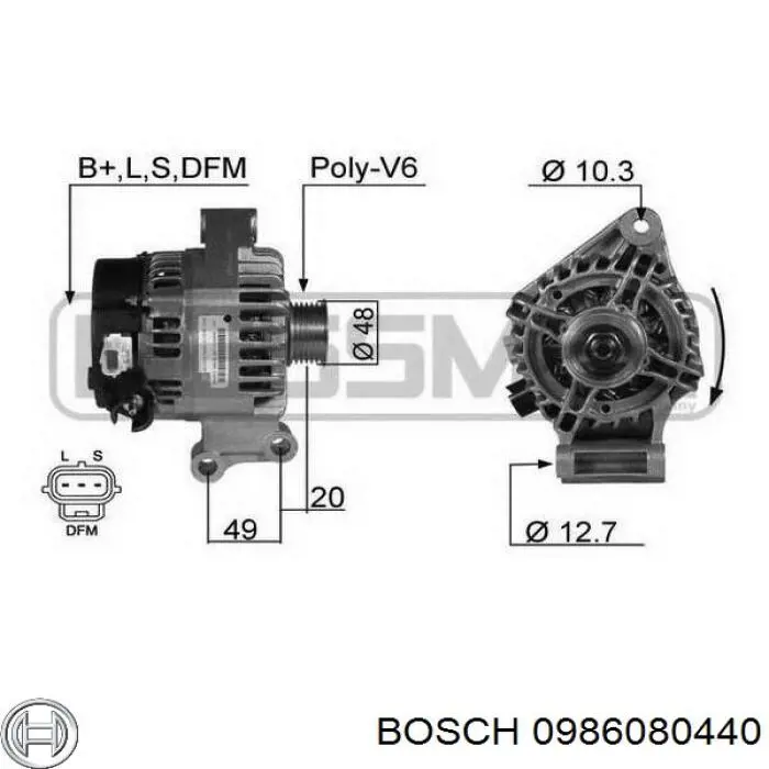 0986080440 Bosch alternador