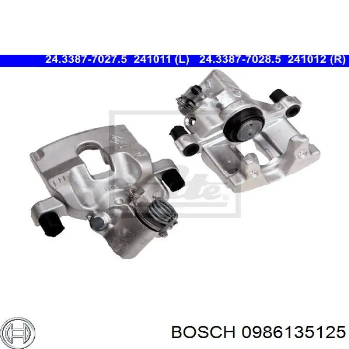 0986135125 Bosch pinza de freno trasero derecho