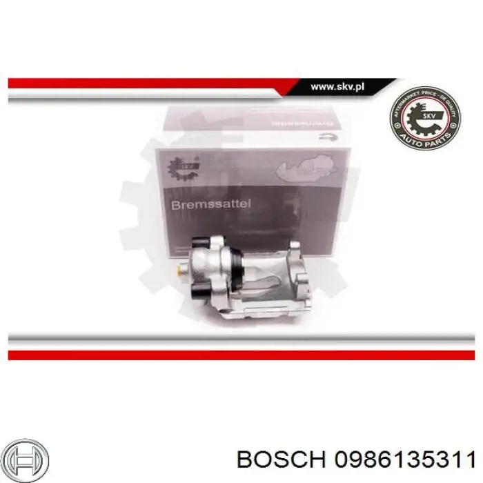 0 986 135 311 Bosch pinza de freno trasero derecho