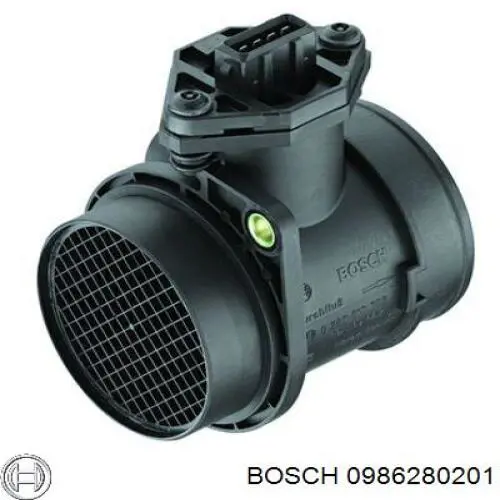 0986280201 Bosch sensor de flujo de aire/medidor de flujo (flujo de aire masibo)