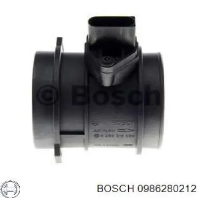 0986280212 Bosch sensor de flujo de aire/medidor de flujo (flujo de aire masibo)