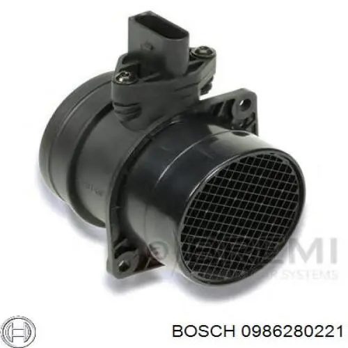 0986280221 Bosch sensor de flujo de aire/medidor de flujo (flujo de aire masibo)