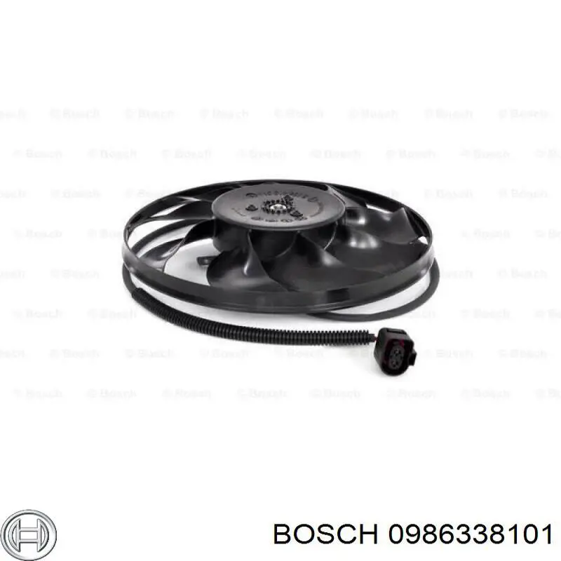 0986338101 Bosch ventilador (rodete +motor refrigeración del motor con electromotor completo)