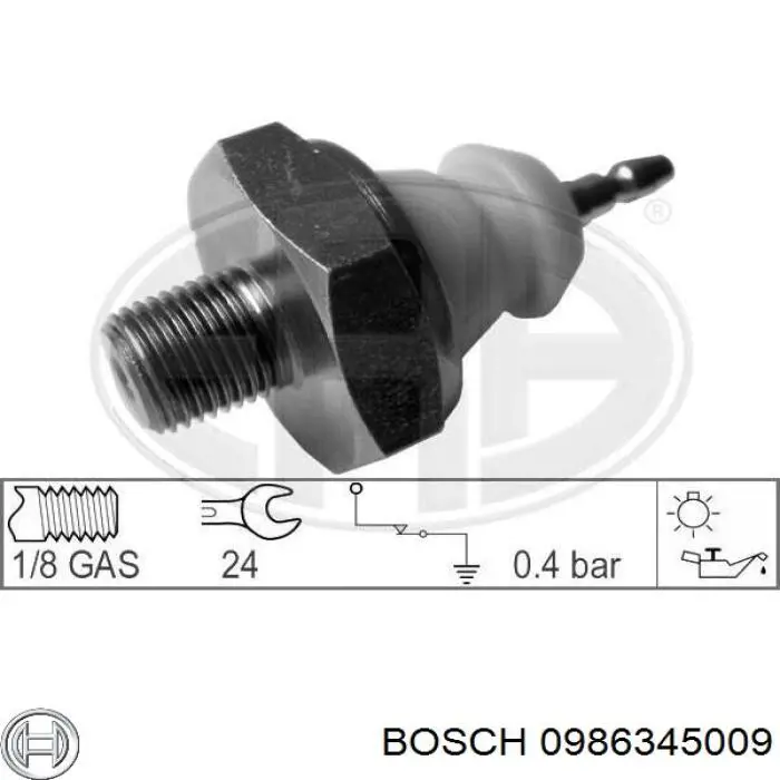 0986345009 Bosch indicador, presión del aceite