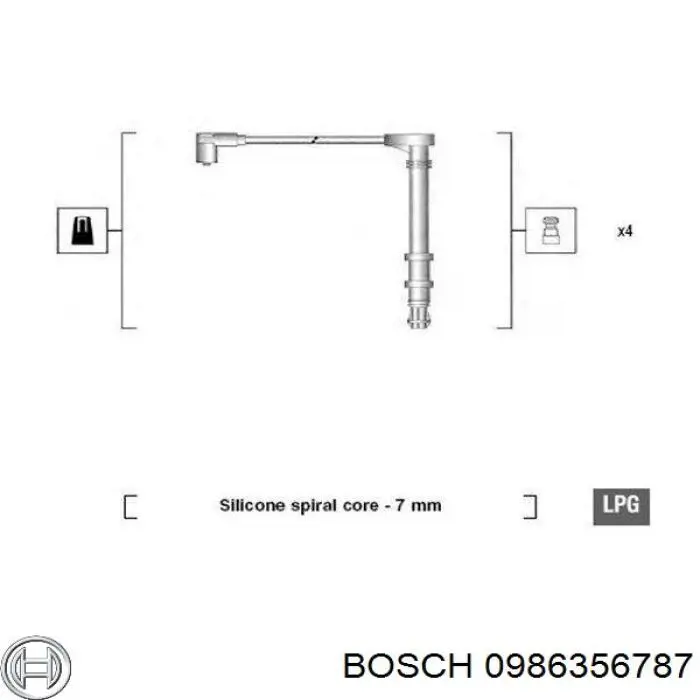 0986356787 Bosch juego de cables de encendido