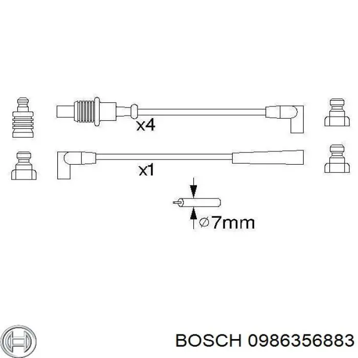 0 986 356 883 Bosch juego de cables de encendido