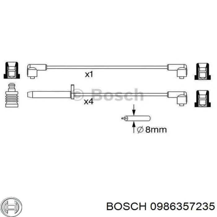 0 986 357 235 Bosch juego de cables de encendido