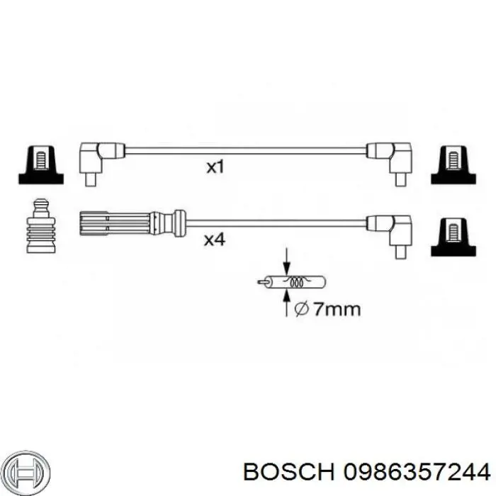 0986357244 Bosch cable de encendido central