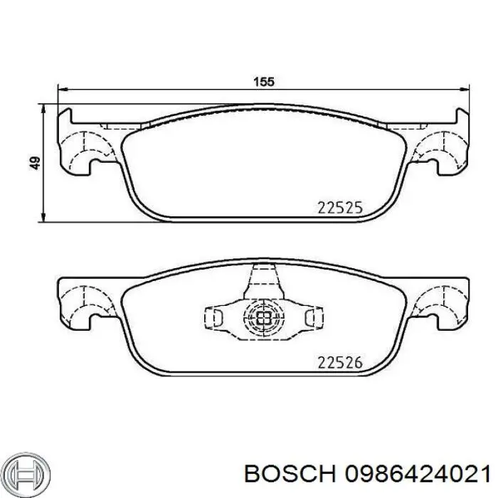 0986424021 Bosch pastillas de freno delanteras