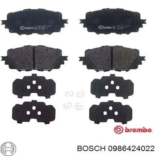 0 986 424 022 Bosch pastillas de freno delanteras