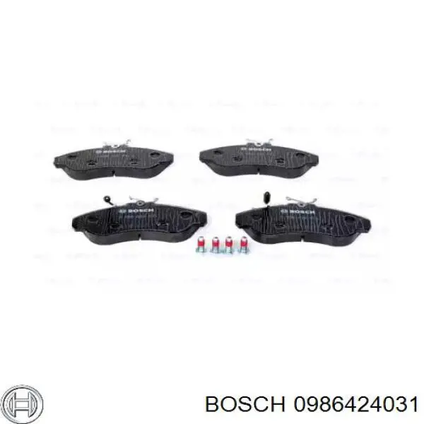 0 986 424 031 Bosch pastillas de freno delanteras