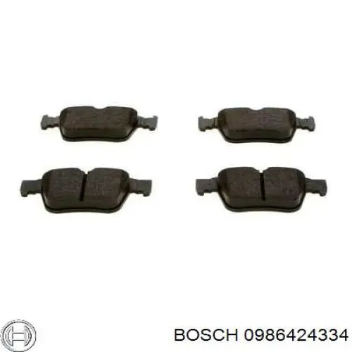 0986424334 Bosch pastillas de freno traseras