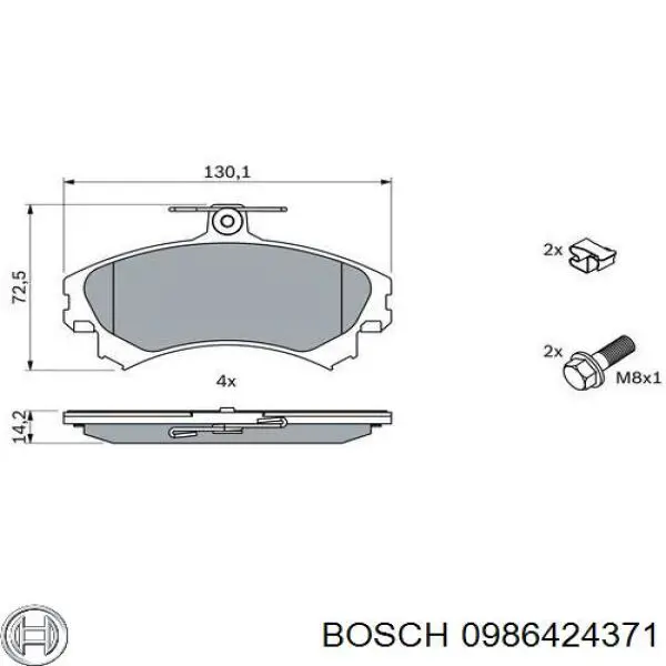 0986424371 Bosch pastillas de freno delanteras