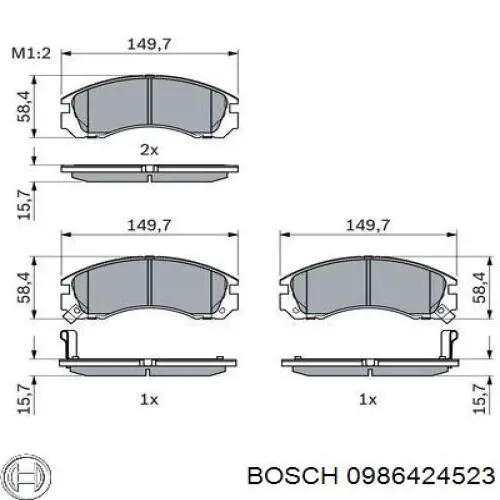 0986424523 Bosch pastillas de freno delanteras