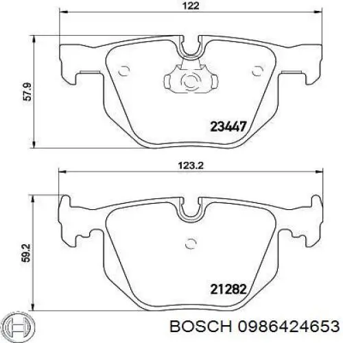 0986424653 Bosch pastillas de freno traseras