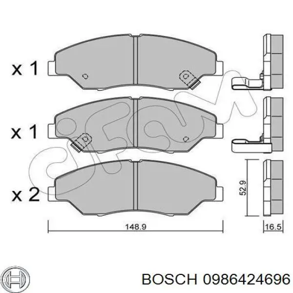 0986424696 Bosch pastillas de freno delanteras