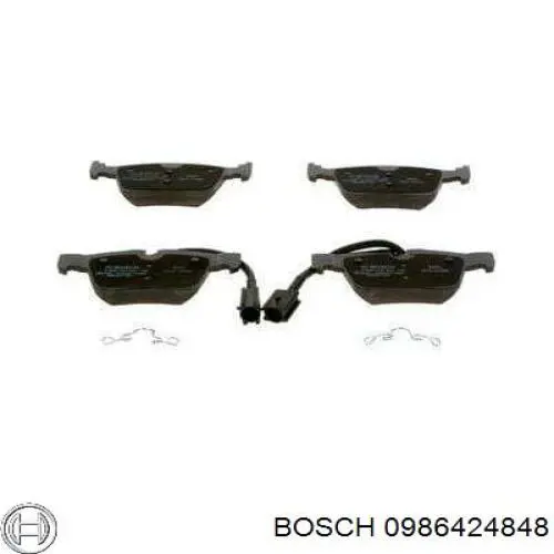 0 986 424 848 Bosch pastillas de freno traseras