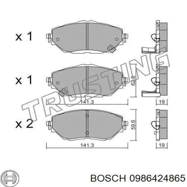 0986424865 Bosch pastillas de freno delanteras