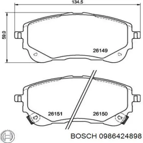 0986424898 Bosch pastillas de freno delanteras