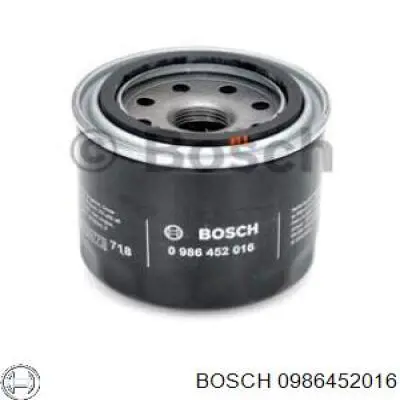 0986452016 Bosch filtro de aceite