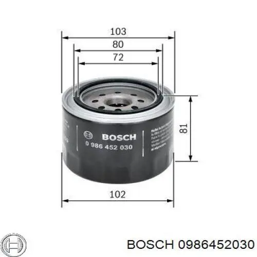 0986452030 Bosch filtro de aceite