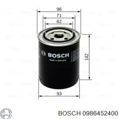 0986452400 Bosch filtro de aceite